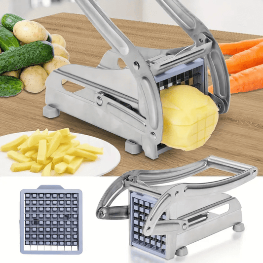 Durable Stainless Steel French Fry Cutter - Heavy Duty Vegetable, Potato, and Onion Chopper - High-Quality Kitchen Tool for Home Cooks and Professionals