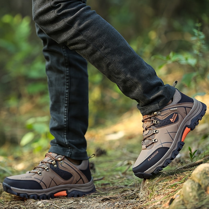 Men's durable hiking shoes - comfortable and anti-skid for hunting, camping, and trekking.