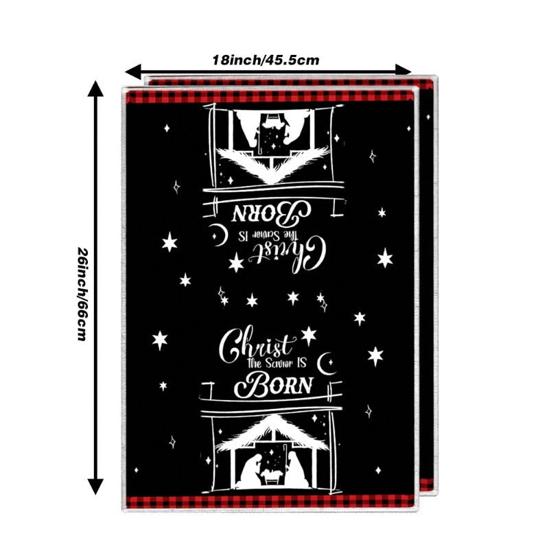 Two sets of Christmas-themed towels measuring 45.72*66.04 cm, beautifully designed in a country style. Ideal for use as kitchen towels, bathroom towels, or guest towels. These festive towels add a touch of rustic farmhouse charm to the home and make