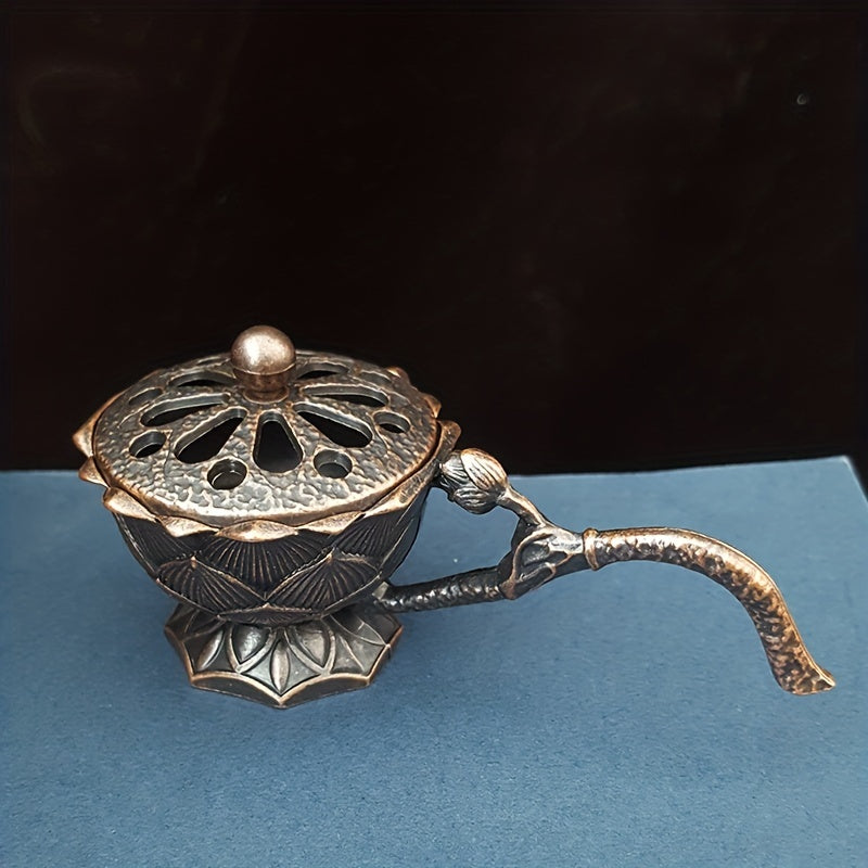 Small handheld Lotus Incense Burner for household decoration.