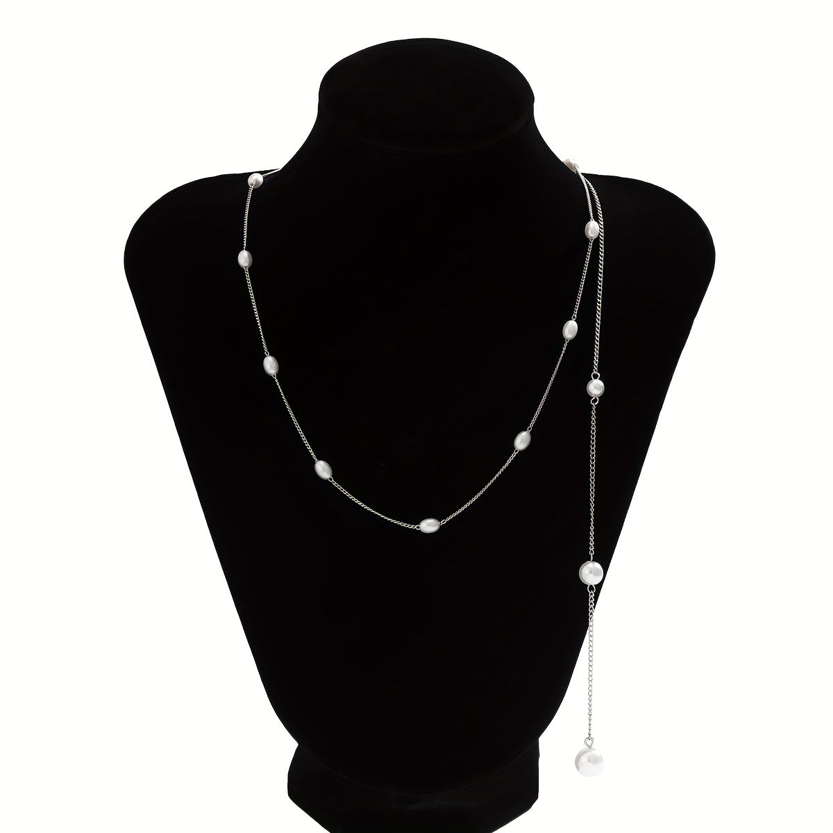 Faux Pearl Back Chain Necklace- A Sophisticated Accessory for Bridal Wear, Evening Gowns, Parties, and Beach Getaways