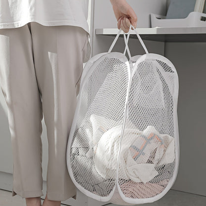 '- Round, High-Capacity Mesh Laundry Hamper with Handles - Collapsible Design, Ideal for Storing Dirty Clothes & More - Made of Durable Polyester Fiber