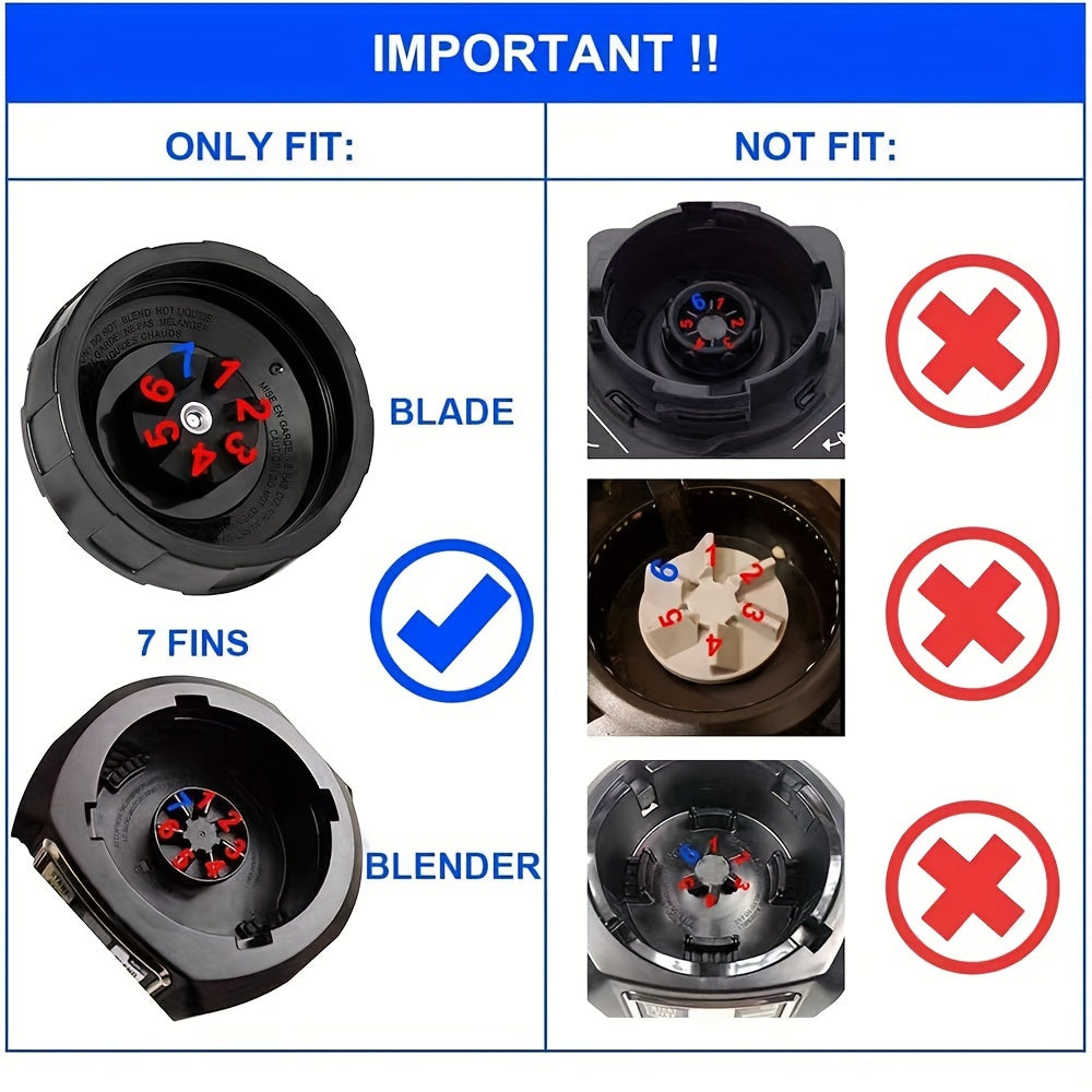 1 piece of Ninja Blender 7 Fins Replacement Tool Holder that is compatible with BL482-30/BL492/BL642-30