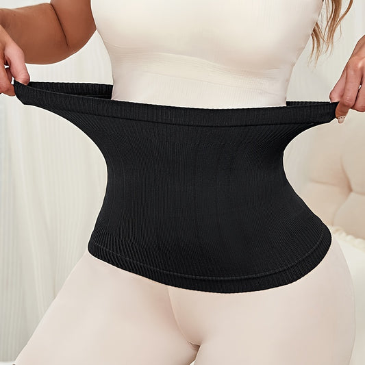 NADIA GO Women's Postpartum Belly Support Belt: High elasticity, breathable, washable, sleek black design for tummy control and body shaping.