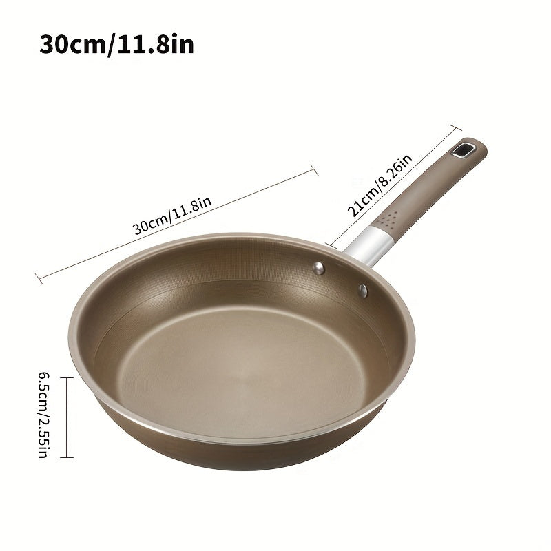 Stainless Steel Frying Pan and Wok Combo with Integrated Non-Stick Pot, 25.4cm and 27.94cm Multi-Functional Flat Bottom Pot for Cooking Steak and Eggs