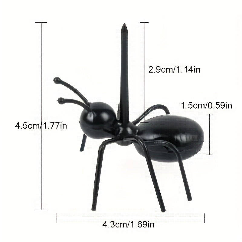 12 Ant Shaped Toothpicks for Snacks and Desserts, Reusable Plastic Fruit Forks for Parties.