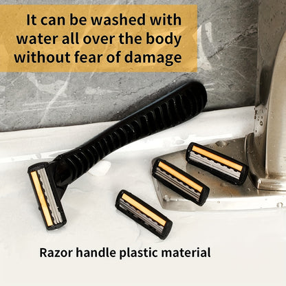 Classic 3-layer Manual Razor Set with multiple refill options for daily face care.