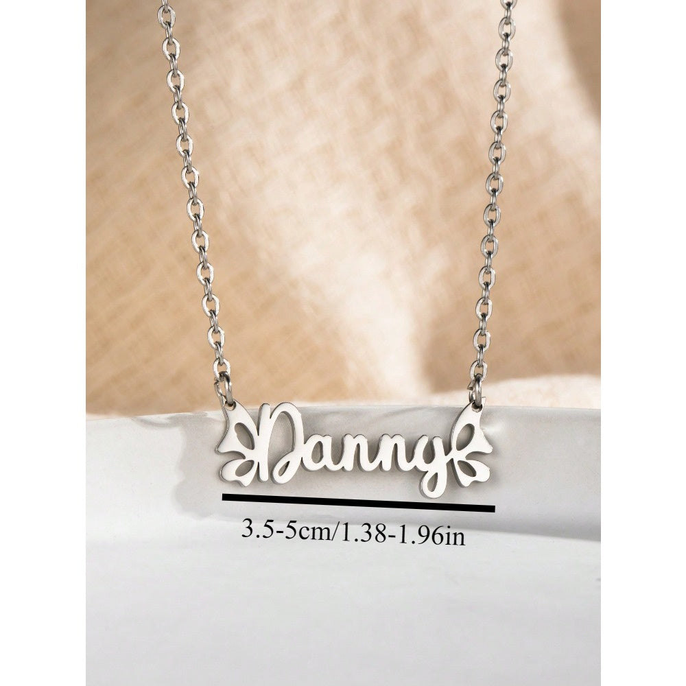 Personalized Butterfly Wings Jewelry Set - Custom Name Necklace and Bracelet, Stainless Steel Gift for Women, Perfect for Birthdays and Valentine's Day, Features Sexy and Classic Style