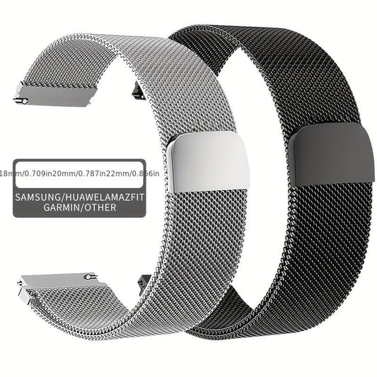 Stylish Stainless Steel Bands for Samsung Galaxy Watch 5/4/5 Pro/3 41mm, 20mm and 22mm Soft Loop Magnetic Milanese Mesh Replacement Straps for Men and Women.