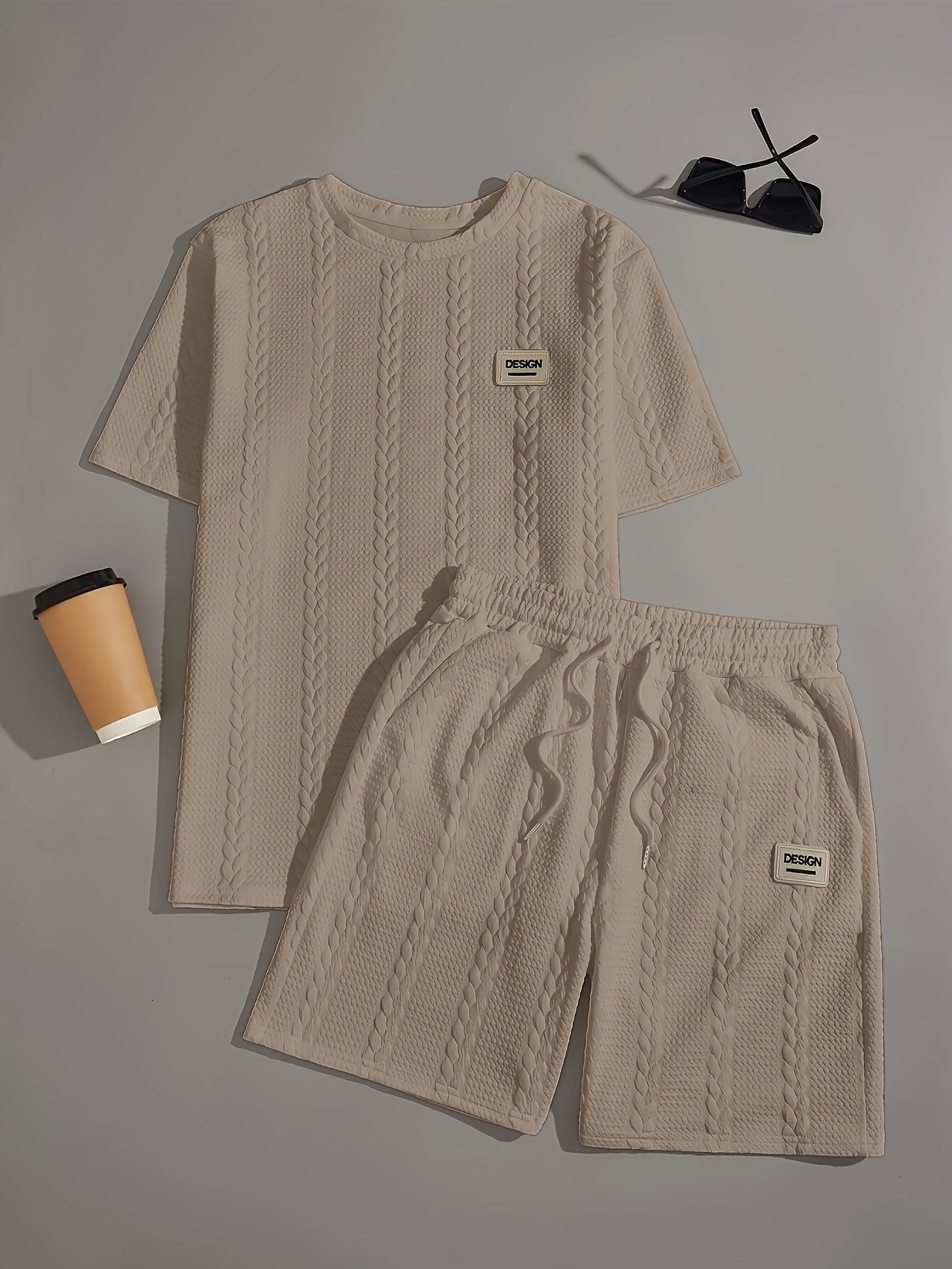 Men's Knitted Casual Two-Piece Set