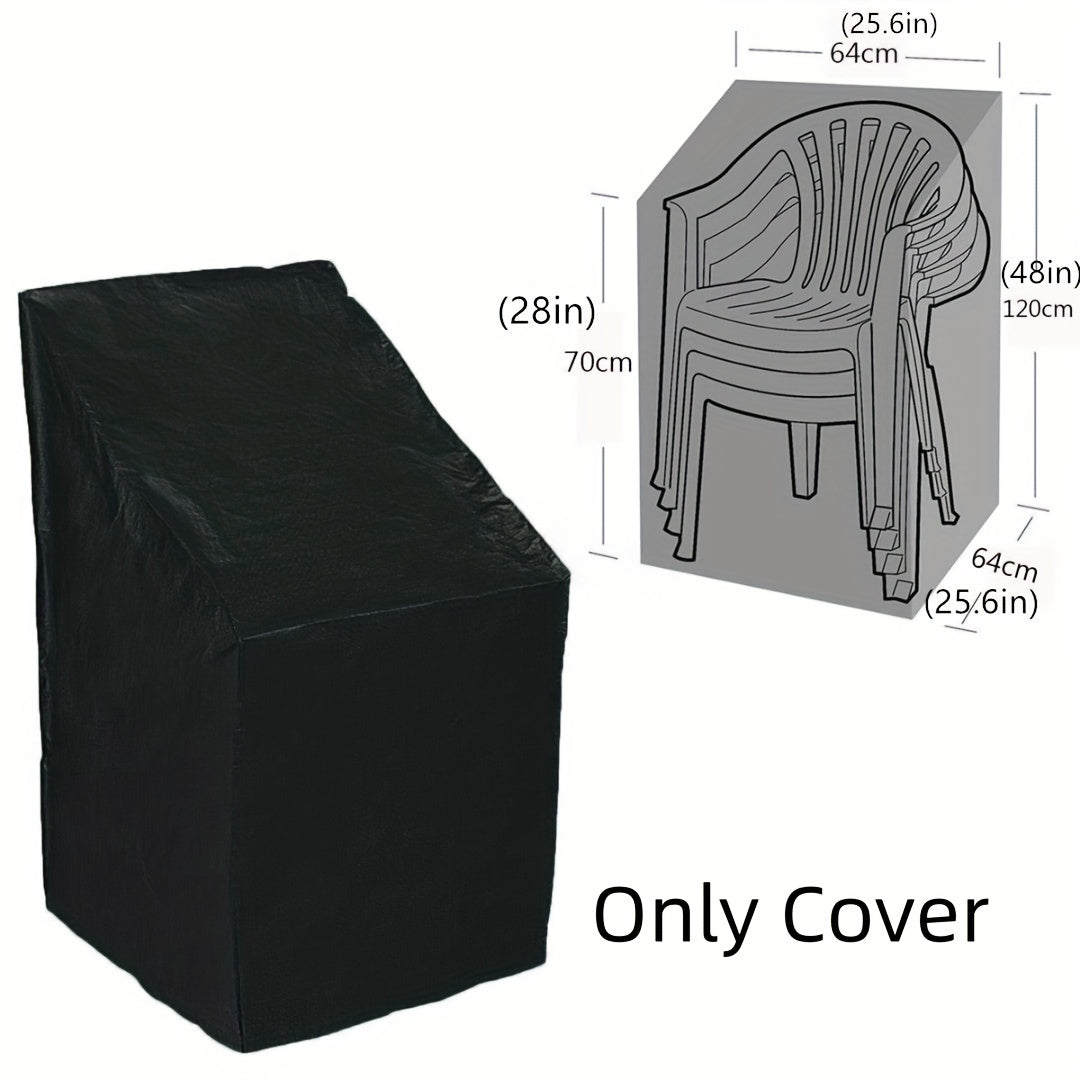 Outdoor furniture cover made of 210D Oxford cloth in black color to prevent sun damage.