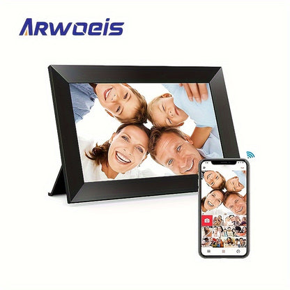 ARWOEIS 10.1" WiFi Digital Picture Frame with 16GB Storage, IPS Touchscreen, Frameo App for Cloud Sharing, Auto-Rotate, European Plug.