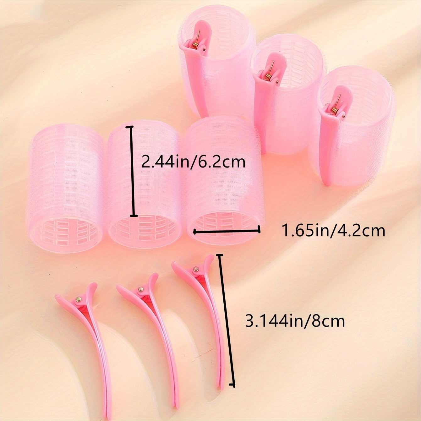 24pcs heatless hair curler roller set with 12 self-grip hair rollers and 12 hair clips for DIY hair styling.