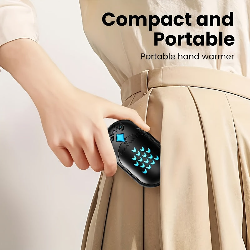 Stay warm on-the-go with this versatile 2-in-1 Rechargeable Hand Warmer. Featuring dual sided heating for maximum warmth, this pocket heater is perfect for outdoor activities, camping, and travel. Powered by a 3000mAh battery and USB compatible, it makes