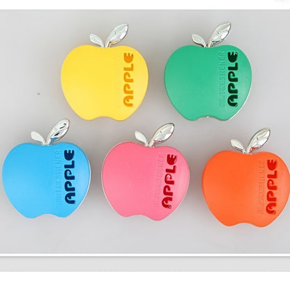 Apple-shaped car air freshener with aromatherapy perfume diffuser and vent clip fragrance dispenser. Includes balm/tablet/incense stick for portable auto scent enhancement.