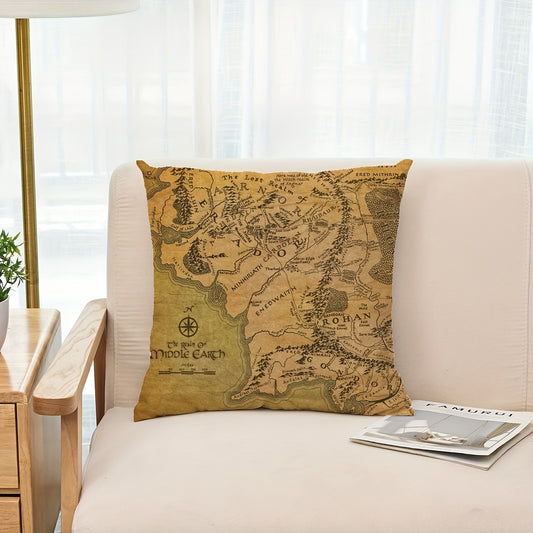 1 pc Vintage Polyester Cushion Cover, suitable for bedroom or living room, does not include pillow core.