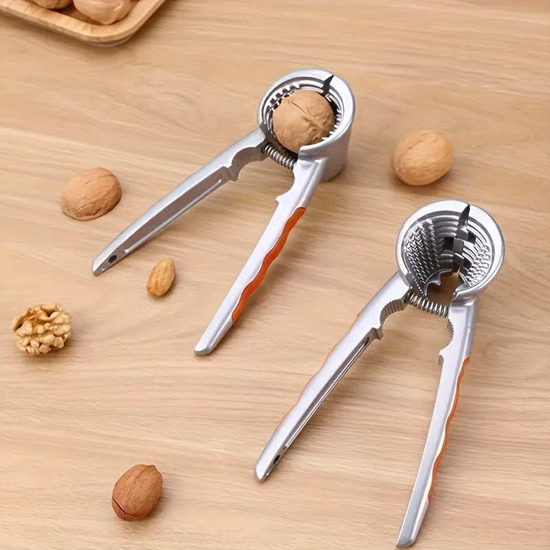 Durable Stainless Steel Nut Cracker with Non-Slip Handle, Perfect for Cracking Shells of Walnuts, Chestnuts, and Hazelnuts - Ideal for Seafood