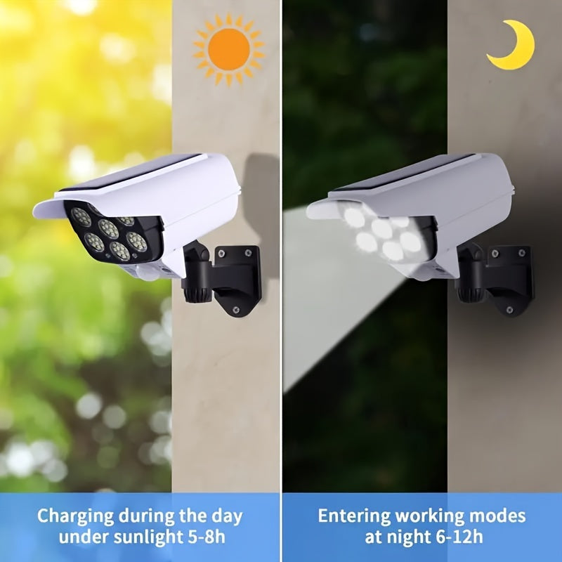 Night Guard: Solar Wall Light with Fake Camera to Scare Thieves, Three Modes, Remote Control