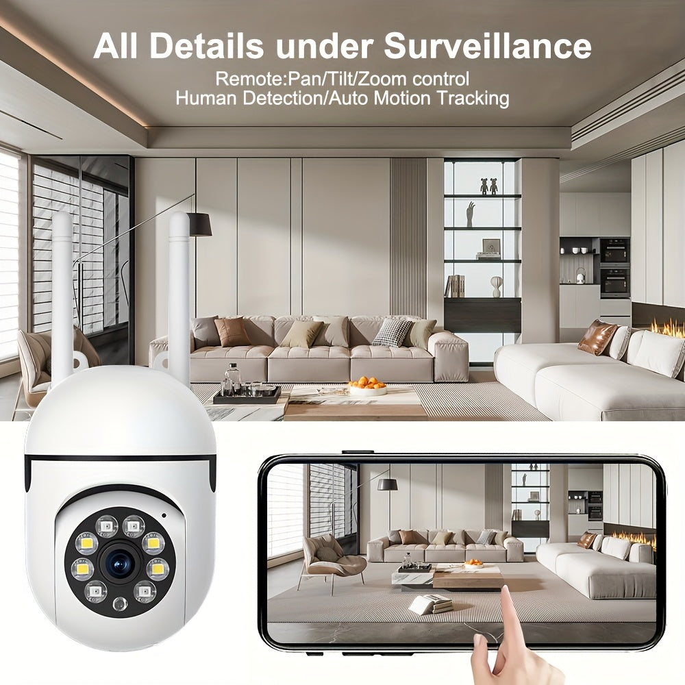 Two white cameras with 2MP lenses and FHD mode 1080P resolution, perfect for surveillance and monitoring with dual-view capability on one screen. Great as a gift for Christmas, Halloween, Thanksgiving, and New Year celebrations. Equipped with