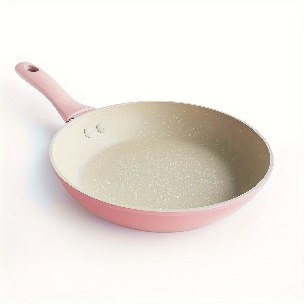 Non-Stick Egg-Frying Pan in Pink and Blue, with dimensions of 30.99cm x 18.54cm and a height of 3.56cm. Made of dishwasher-safe aluminum material.