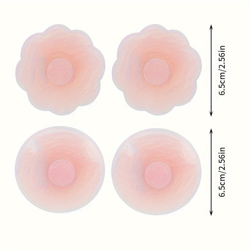 Silicone nipple covers: 6 pack of invisible, seamless, anti-slip adhesive petals for formal wear.