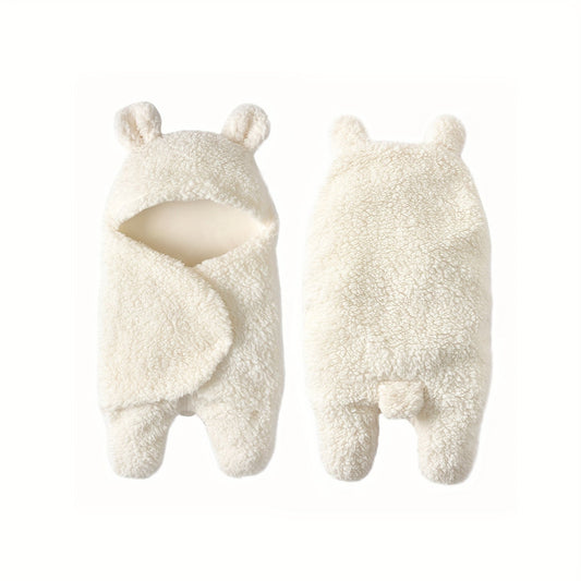 Ultra soft newborn fleece teddy bear swaddle for winter, perfect for Christmas, Halloween, and Thanksgiving Day gift.