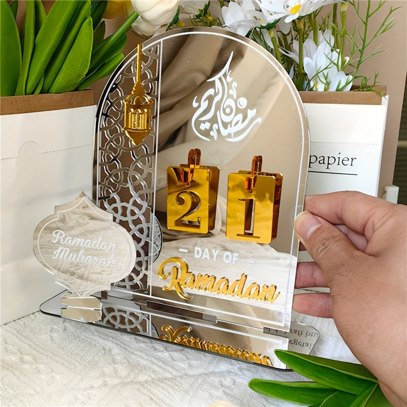 Ramadan Countdown Calendar with Acrylic Base displaying numbers for daily gifts leading up to Ramadan.