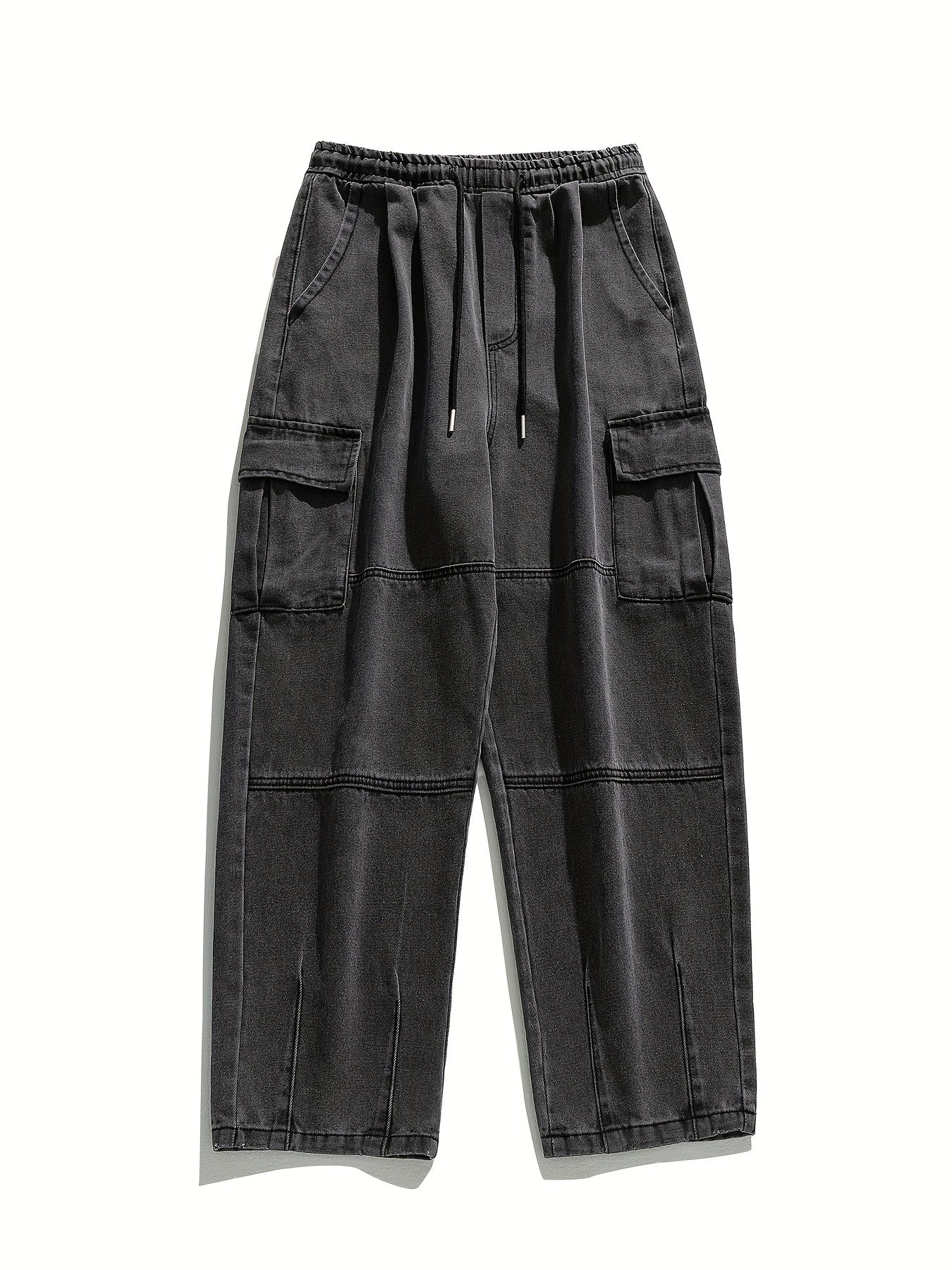 Men's cargo pants with multiple pockets and drawstring, ideal for outdoor activities in spring and fall.