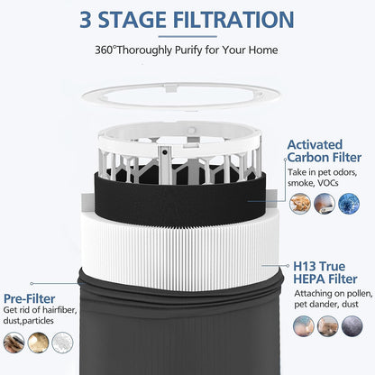 Blueair Blue Pure 411 Series Replacement Filter - Carbon & Particle Filtration, Compatible with Auto, 411 & 411+ Models