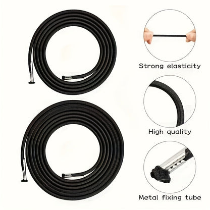 Set of 4 Replacement Bungee Cords for Zero Gravity Chairs - Strong Polyester Elastic Cords for Repairing Lounge Chairs and Beach Chairs, No Power Required, Black