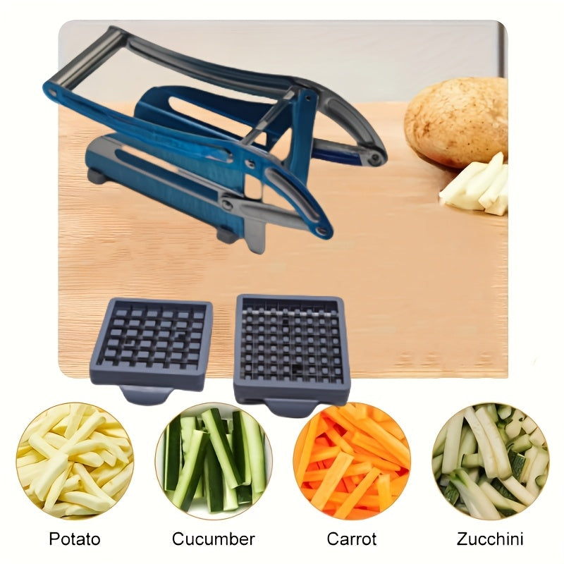 Professional grade Stainless Steel French Fry Cutter - Durable and strong Potato Slicer for commercial use with secure suction feet - Effortlessly slice vegetables like Potatoes, Carrots, Cucumbers, Onions, and more - A must-have kitchen tool for home