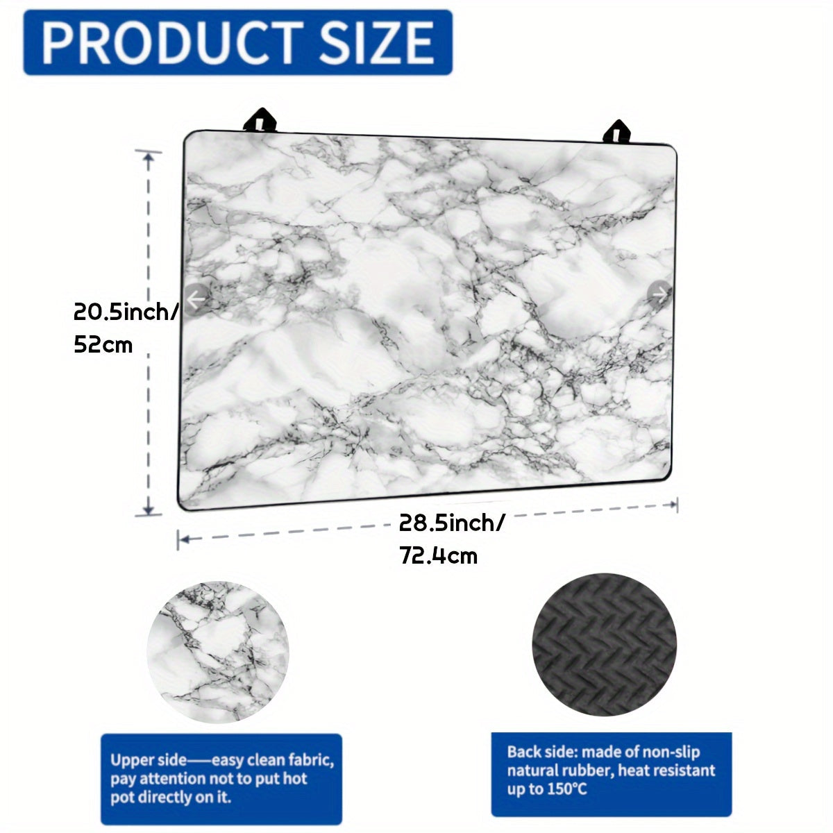 This multipurpose kitchen accessory is a 1 piece marble non-slip stove top cover that is heat resistant and designed to protect induction cookers. It is foldable and can also be used as an electric range mat to prevent scratches. In addition, it is