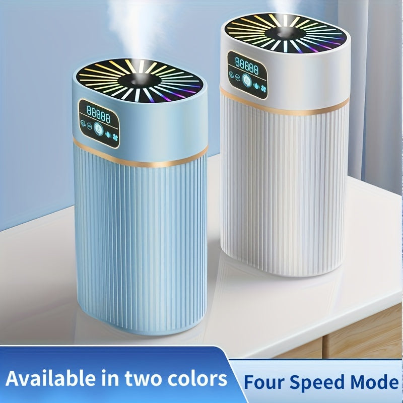 Portable USB-powered humidifier with colorful lights for home and office.