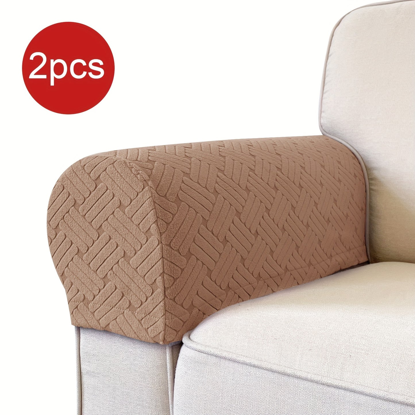 Set of 2 stretch armrest covers for chairs, couches, and sofas. Slipcovers made of spandex for recliner sofas.