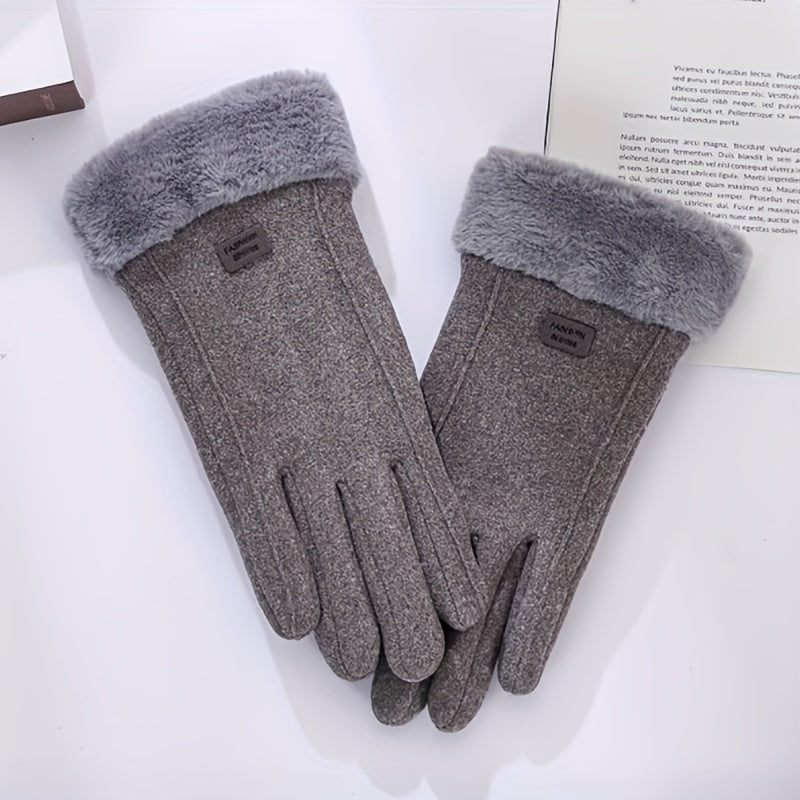 Stay warm and stylish this winter with a pair of CarrKen women's casual gloves. Made from polyester fiber, these gloves feature a solid pattern and are windproof and water-resistant. They are also touchscreen compatible, making them perfect for outdoor