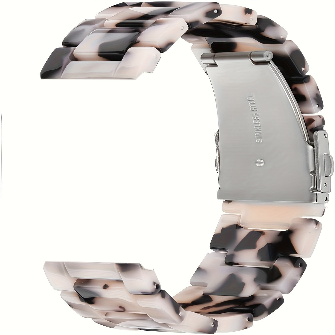 Chic Ivory White Resin Band for iWatch - Fits 38mm to 49mm Sizes, Compatible with Ultra & Series Models - Sleek, Comfortable Design with Butterfly Clasp, Lightweight and Gentle on Skin