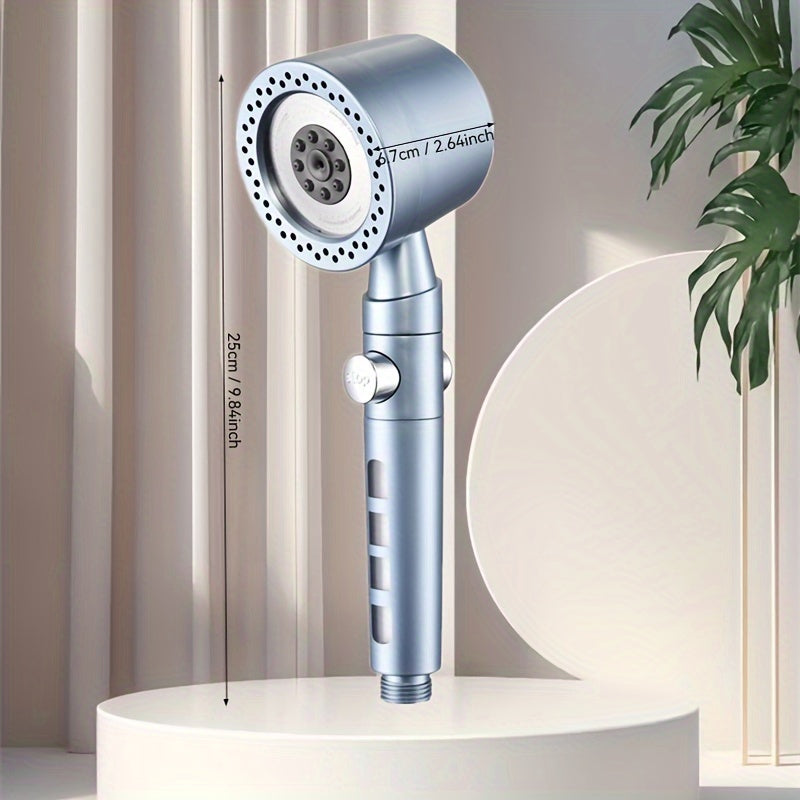 A luxurious handheld shower head with 5 water flow modes and filtration, perfect for a Valentine's Day gift.