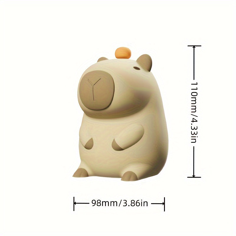 Adorable Cartoon Capybara Silicone Night Light, Cute Animal LED Night Lamp, Rechargeable USB Timing Dimming Lamp for Room Decoration - Perfect Halloween or Christmas Gift!