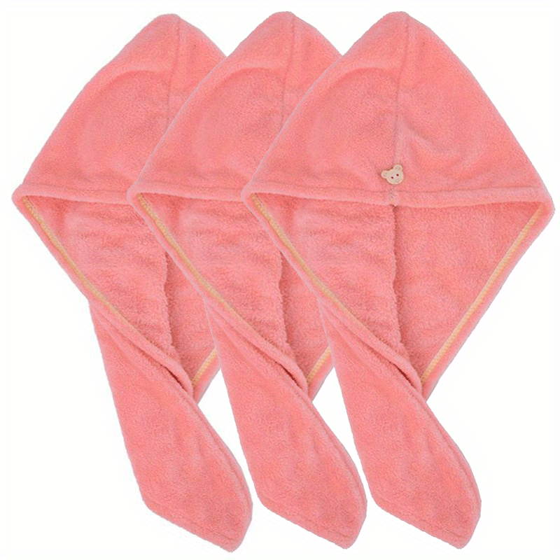 3/4 Super soft hair drying towels with buttons for all hair types.