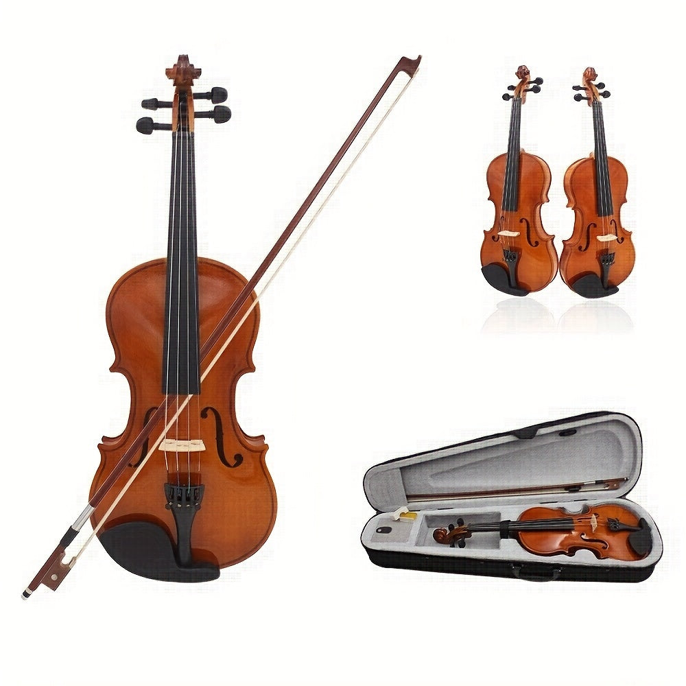 Astonvilla AV-105 Premium Full Size Violin: Lightweight, Durable Wood with Rich Tone for Beginners & Pros - Includes Case, Rosin, & Extra Bow Hair.