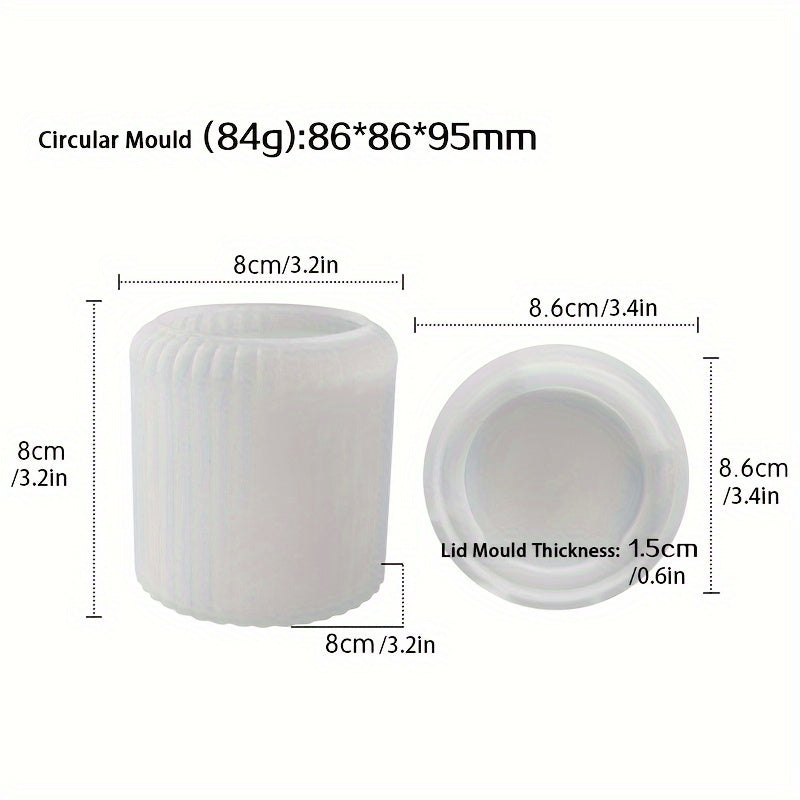 Set of silicone resin molds for creating DIY epoxy, candle cups, and storage containers in crystal epoxy round storage cup shape.