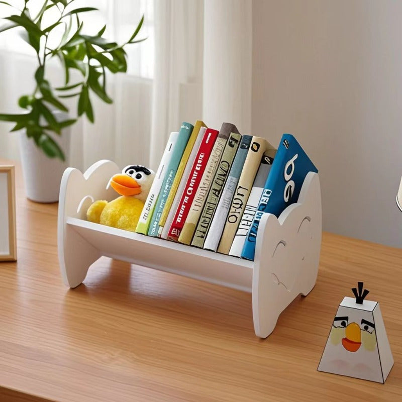 Modern Plastic Bookshelf for Office and Home - Desktop Storage Shelf with Multifunctional Design, No Electricity Required, Perfect for Organizing Books and Display Items