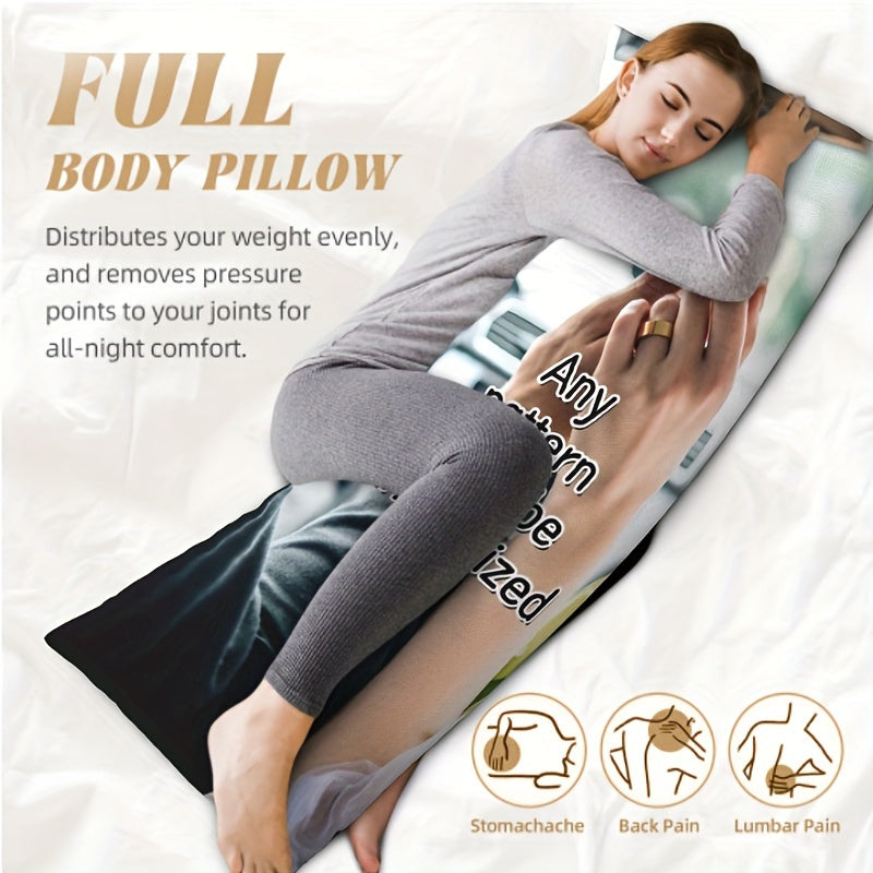 Get a Customized Photo Body Pillowcase measuring 50.8x137.16 cm! This Personalized Full Body Plush Pillow Cover features a Double-Sided Print, made from Soft Breathable Fabric with a Hidden Zipper. It is the perfect gift for Valentine's Day, Christmas