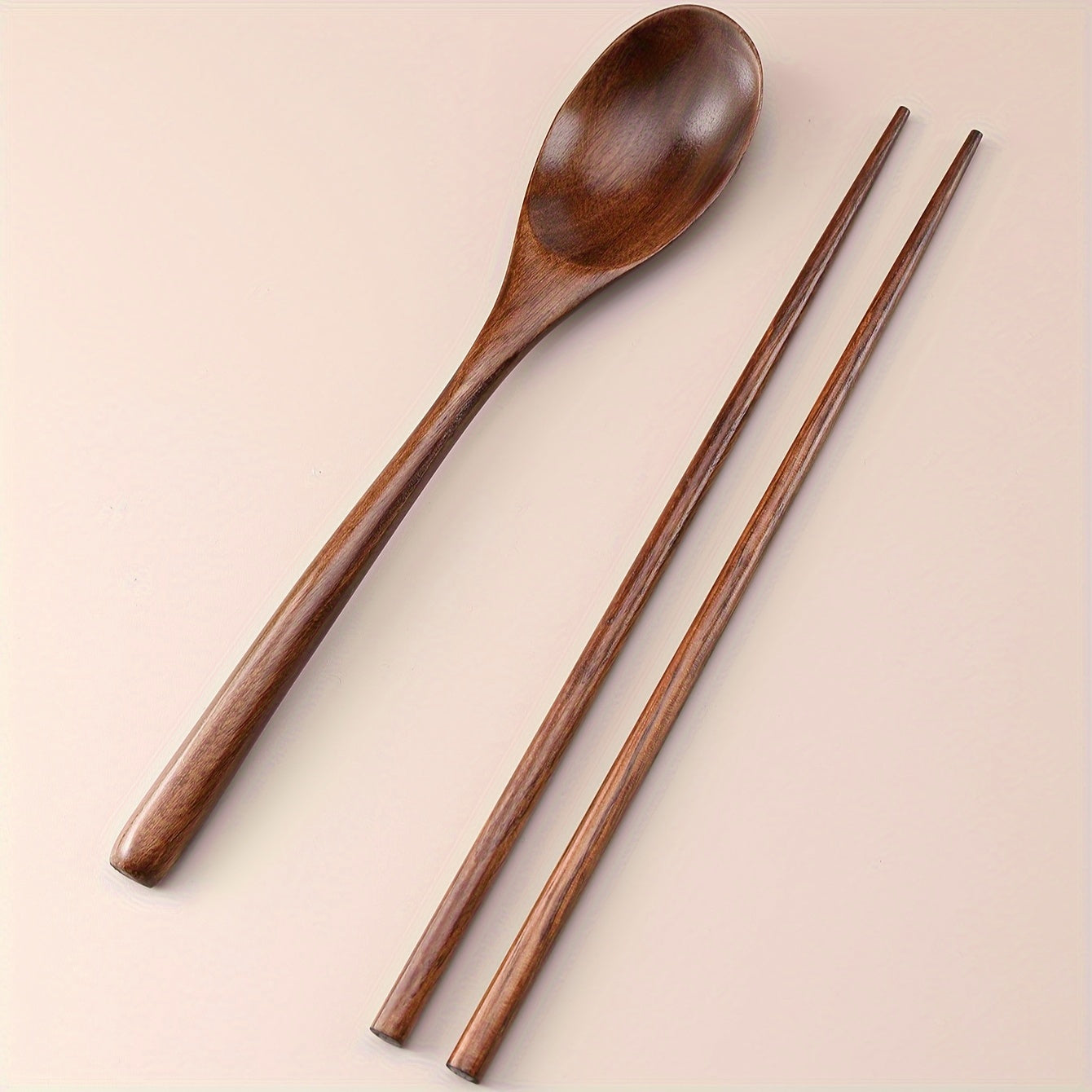 Wooden spoon and chopstick set for home or restaurant use.