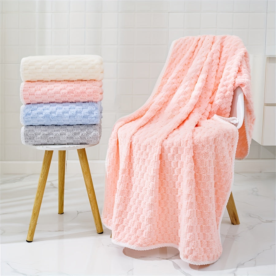 Contemporary space-themed waffle weave bath towel made with 80% polyester and 20% nylon, ultra-absorbent and quick-drying. Suitable for daily use in spa, gym, and at home.