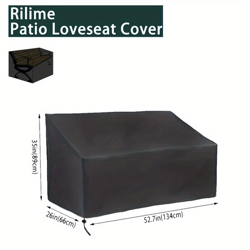 Shield your garden loveseat with a waterproof, dust-proof, anti-UV cover, ideal for outdoor patio and beach chairs!