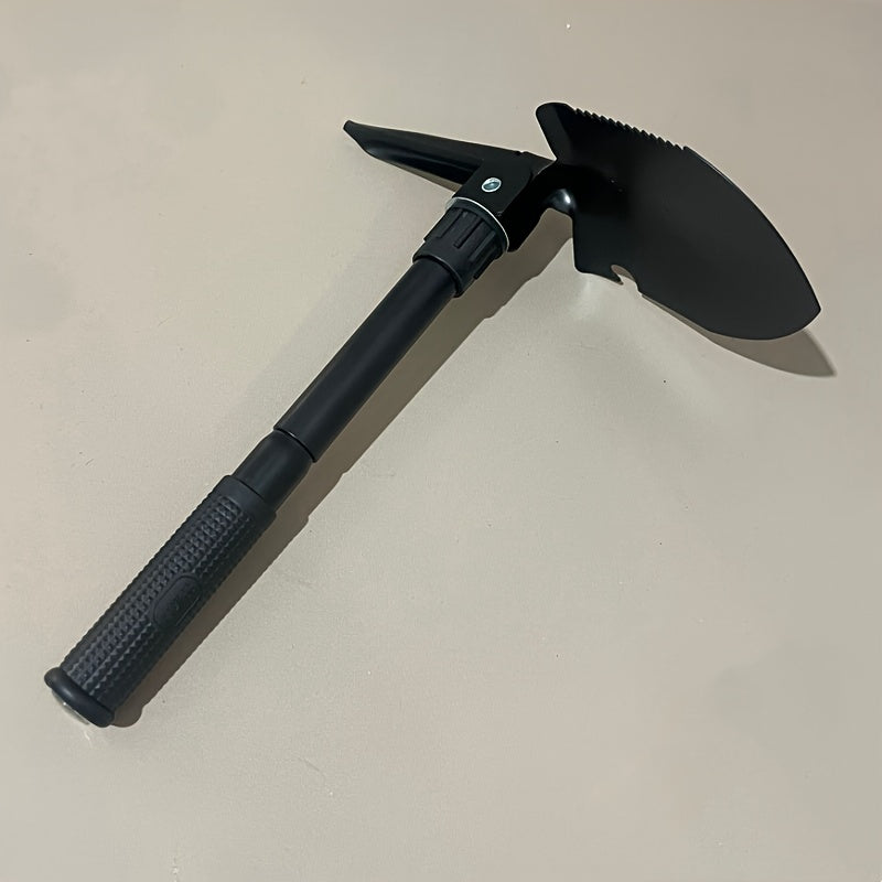 Multi-functional folding tool made of manganese steel for outdoor camping and fishing. Can also be used for vehicles.