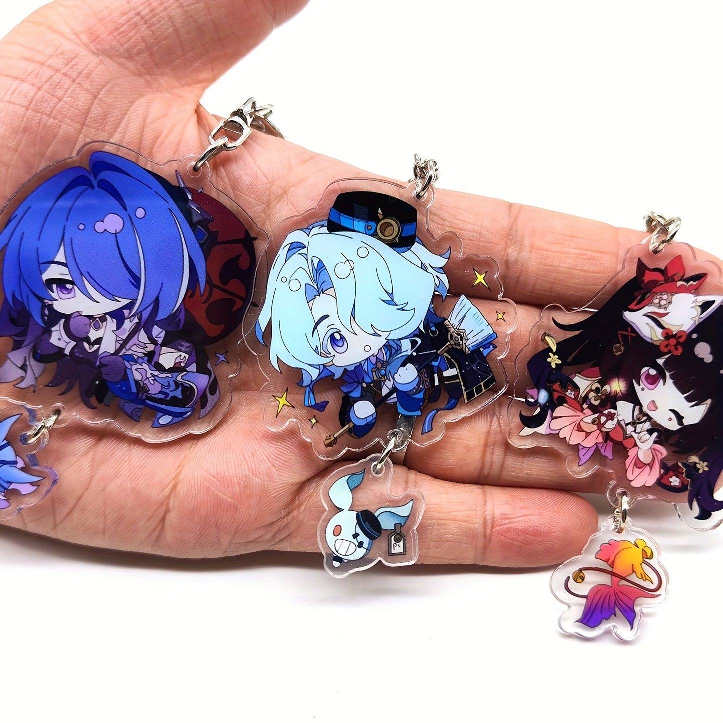 Set of 4 Anime Acrylic Keychains - Adorable Bag Charms, Stylish Women's Accessory