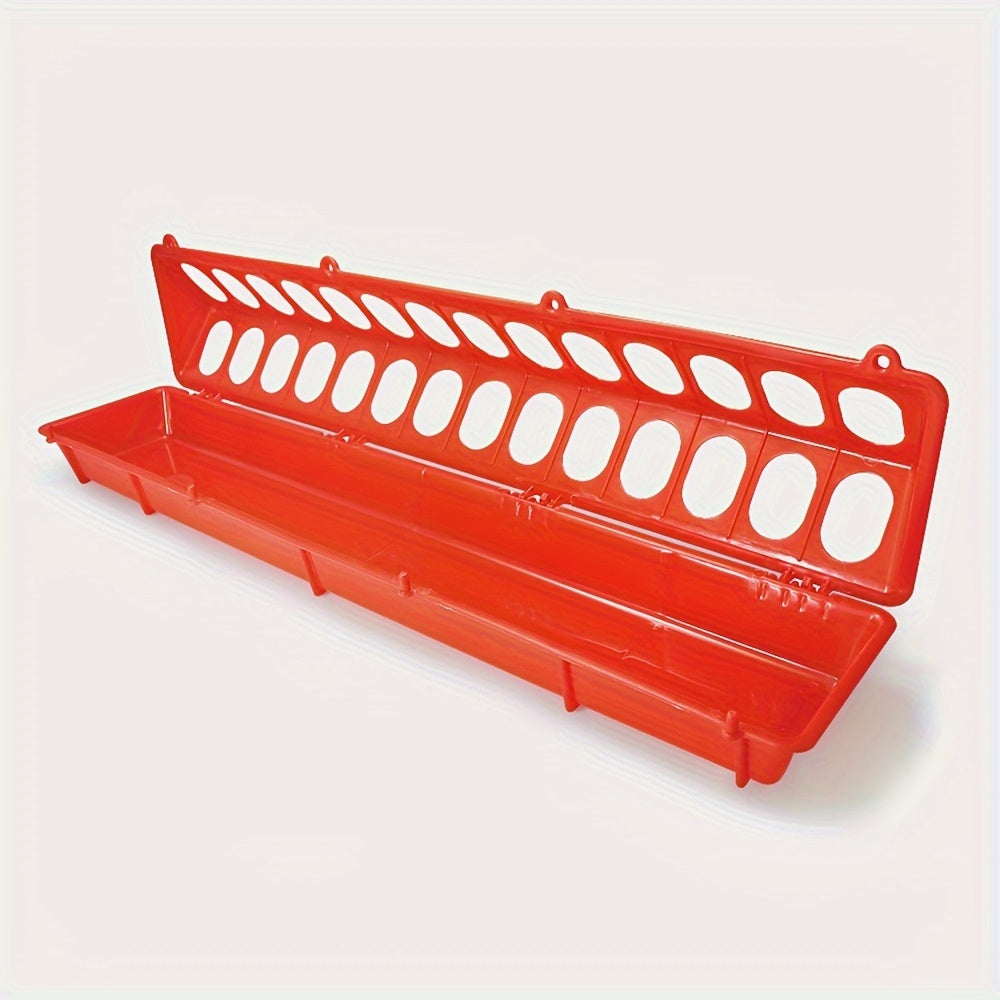 Long feeding trough for chickens, ducks, and geese, suitable for feeding and watering.