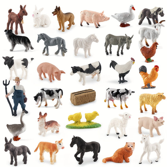 Fantarea Miniature Farm Animals set: Realistic and suitable for kids aged 3-8.